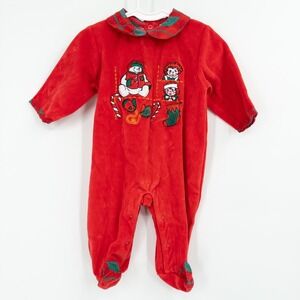 Vintage 90s Raggedy Ann Christmas Baby‎ Romper 3-6 Months Snowden & Friends Red